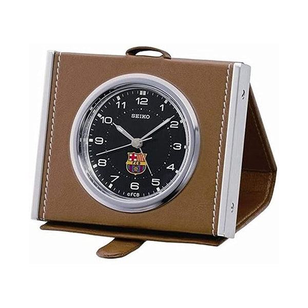 Seiko Travel Alarm Clock Mod FC Barcelona Leather Quartz - Rosetta Creative Boutique